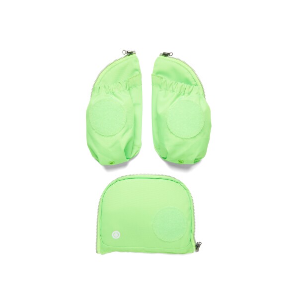 Ergobag Seitentaschen Zip-Set Fluo Grün mit LED